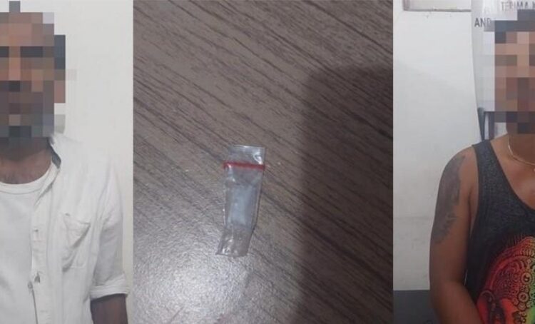 Dua pengguna narkotika jenis sabu-sabu yang ditangkap Ditresnarkoba Polda Maluku. (Foto: Istimewa)