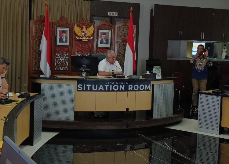 Febry Calvin Tetelepta (FCT) Deputi I Kepala Staf Kepresidenan saat memimpin rapat koordinasi di Jakarta, Senin (18/9/2023). FOTO : KSP