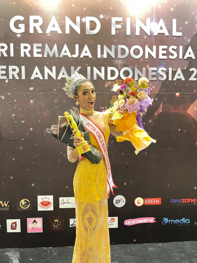 Thania Nusaina Lailossa dari Maluku sukses keluar sebagai juara runner up 1 Pemilihan Putri Remaja Indonesia Tahun 2023 yang digelar di Gedung Asmar Ismail, Kuningan, Jakarta Selatan, Rabu (1/11/2023). (Foto: Istimewa)