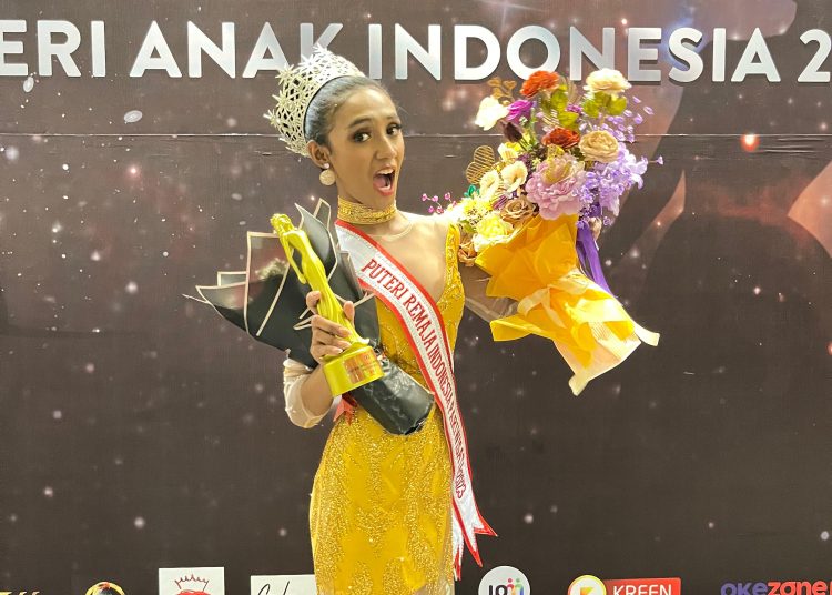 Thania Nusaina Lailossa dari Maluku sukses keluar sebagai juara runner up 1 Pemilihan Putri Remaja Indonesia Tahun 2023 yang digelar di Gedung Asmar Ismail, Kuningan, Jakarta Selatan, Rabu (1/11/2023). (Foto: Istimewa)
