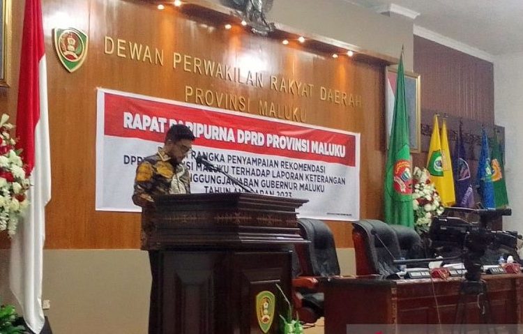 DPRD Maluku menggelar rapat paripurna tentang penyampaian 11 rekomendasi LKPJ Gunernur 2023. (22/4/2024) (ANTARA/Daniel)