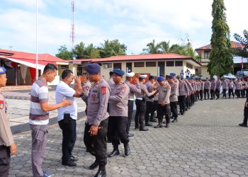 Pasca Bentrok Brimob dan Polres Tual Gelar Apel Gabungan