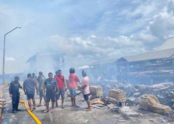 Pasar Jargaria Dobo Terbakar, Puluhan Ruko Ludes