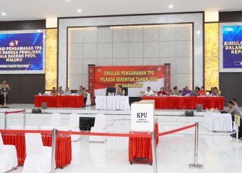 Polda Maluku Simulasi Pengamanan TPS