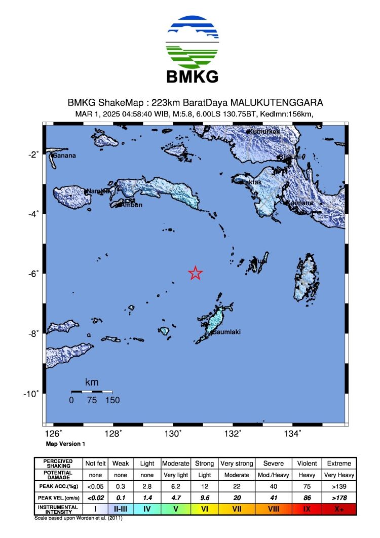Gempa Berkekuatan 6,0 SR Guncang Laut Banda, BMKG: Tidak Berpotensi Tsunami