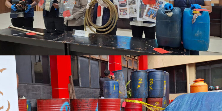 Polisi Amankan Belasan Drum Berisi Ribuan Liter Minyak Subsidi Oplosan di Ambon